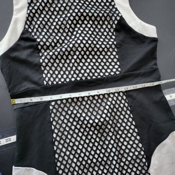 Kensie Womens Mesh Colorblock Black and White Sleeveless Dress Size Large Summer - Picture 10 of 10